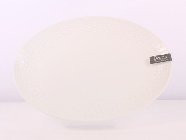 Slika Tanjur ovalni porculan 32 cm x 23 cm - Drops white