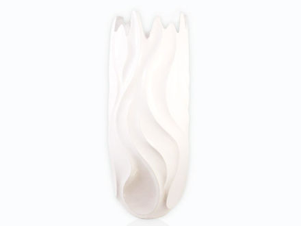 Slika Vaza dekorativna 40.3x40.3x90cm-fiber glass, sjaj bijela