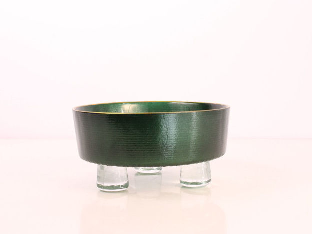 Slika Zdjela dekorativna staklo 16cm-zeleno zlatna
