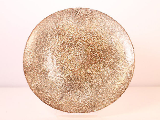 Slika Tanjur dekorativni s uzorkom staklo 28cm-sv.smeđi