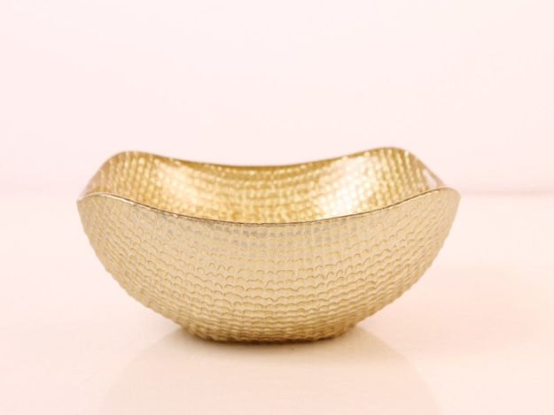 Slika Zdjela dekorativna s uzorkom staklo 14cm-zlatna