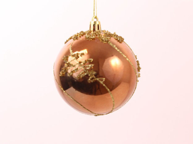 Slika Plastična kuglica za bor zlatni gliter D 8 cm berry