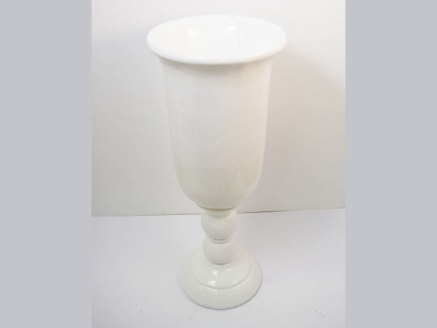 Slika Vaza dekorativna,32x32x80cm, fiber glass, sjaj bijela