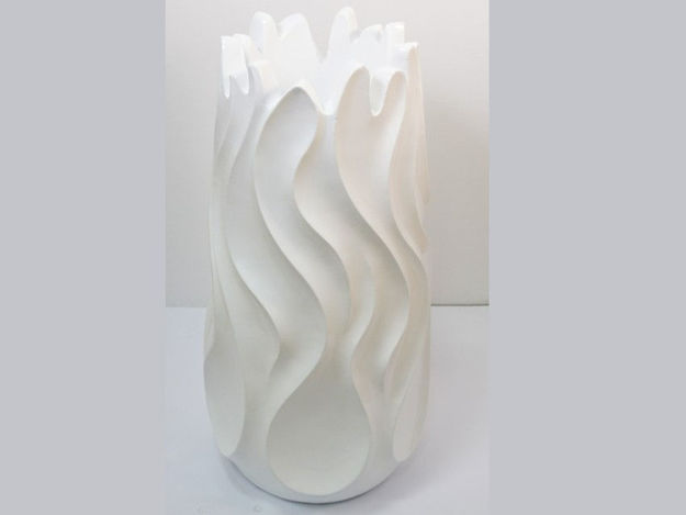 Slika Vaza dekorativna,35x35x71cm, fiber glass,sjaj bijela