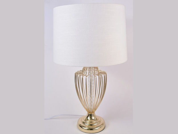 Slika Lampa 52.5cm. zlatna sa bijelim sjenilom