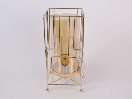Slika Lampa 26.5cm. zlatna sa staklenim sjenilom