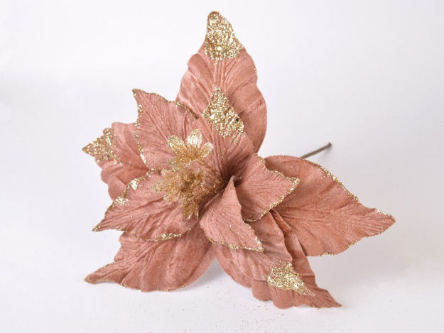 Slika Poisentia pik 27 cm, pliš, antik roza s zlatnim detaljem