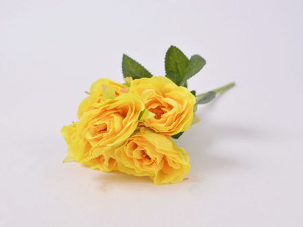 Slika Buket ruža 28 cm, 5 grana, žuta