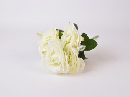 Slika Buket ruža 28 cm, 5 grana, bijela