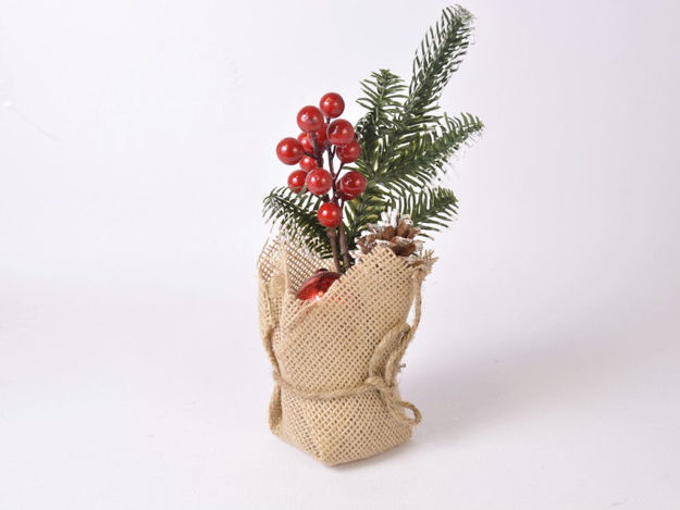 Slika Božićna dekoracija berry s kuglicom 20 cm, juta