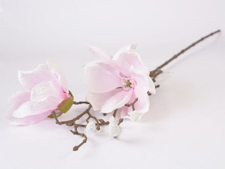 Slika Magnolija grana 66 cm, gliter, roza