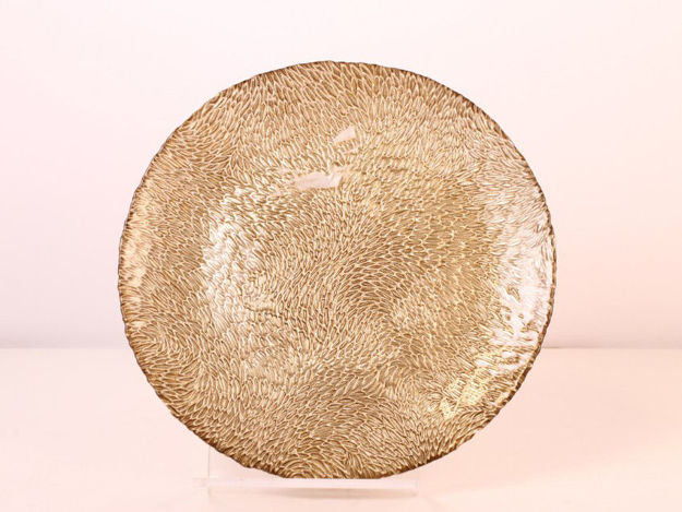 Slika Tanjur dekorativni s uzorkom staklo 21 cm-smeđi