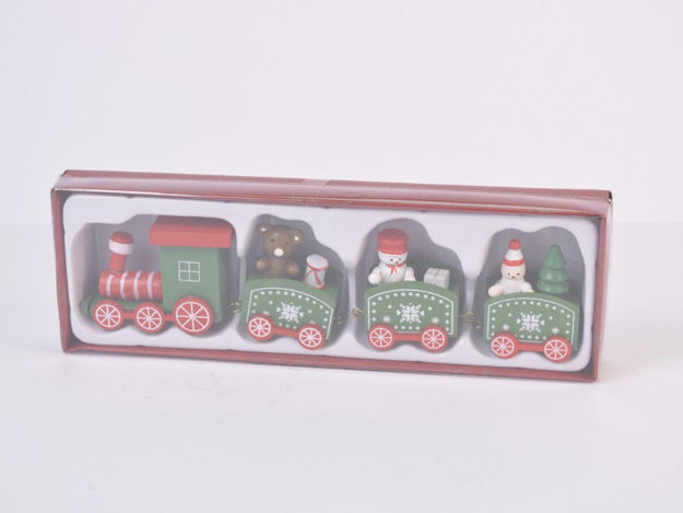 Slika Božićni vlak dekor 21.5x4.5x2.5cm. mdf - ix boje