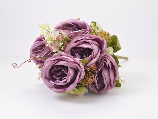 Slika Buket ruža mix 43 cm; ljubičasta