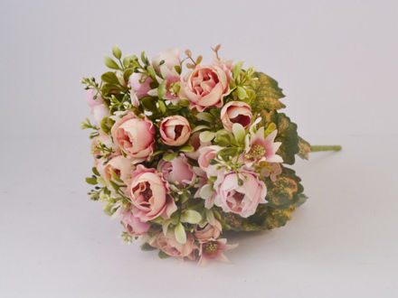 Slika Buket ruža mix 38 cm; pastel roza