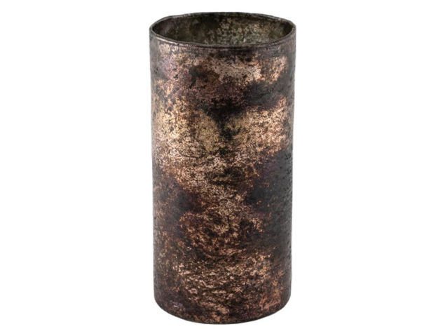 Slika Staklo vaza cilindar h20 d10cm srebrna/roza