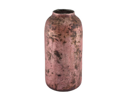 Slika Staklo vaza h26 d11cm o5,5cm srebrna/roza
