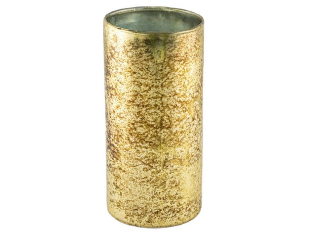 Slika Staklo vaza cilindar h20 d10cm zlatna/smeđa