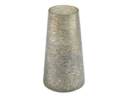 Slika Staklo vaza h15 d8cm o5cm srebrna s preljevom boja