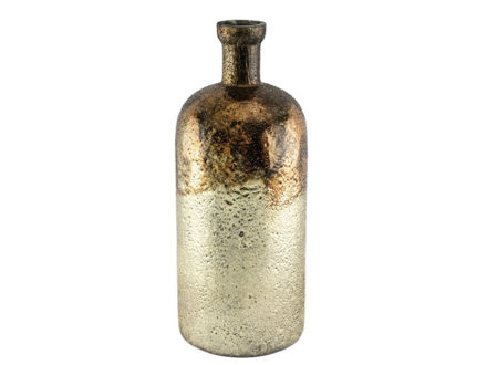Slika Staklo vaza boca h35 d14cm o3,5cm zlatna s preljevom boja