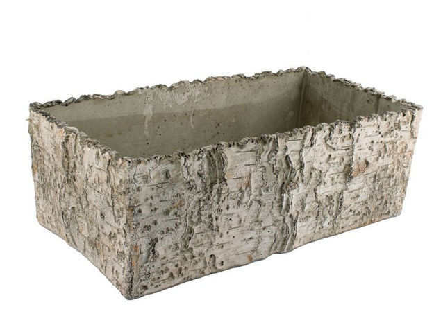 Slika Cement posuda četvrtasta 38x19x13cm kora breze
