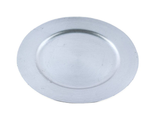 Slika Tanjur plastični srebrni 33 cm