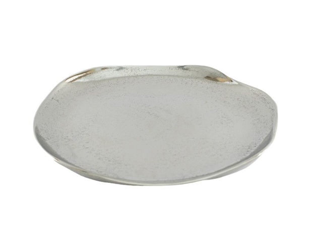 Slika Pladanj metalni zakrivljeni rub h4 d39cm srebrna