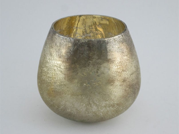 Slika Staklo vaza h15 d16cm o11cm srebrna s preljevom