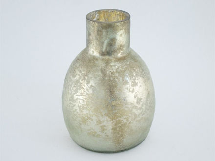 Slika Staklo vaza h20 d14cm o6cm srebrna s preljevom