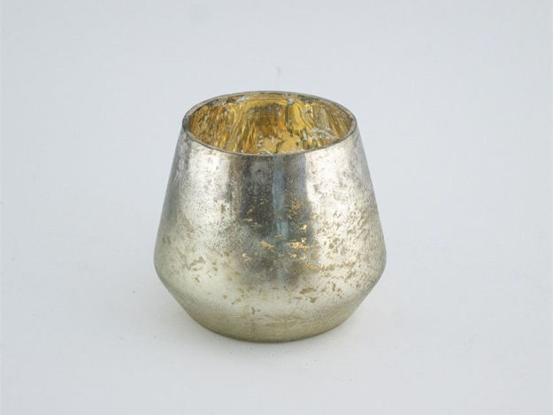 Slika Staklo vaza h11 d12cm o8cm srebrna s preljevom