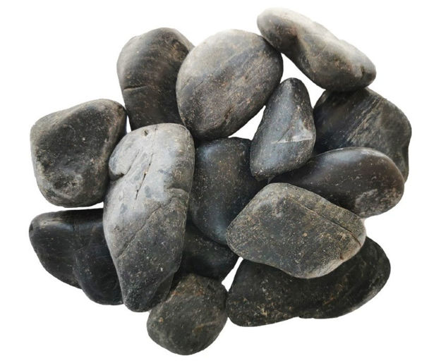 Slika Riječni kamen 2-4cm 1kg-sjaj crna