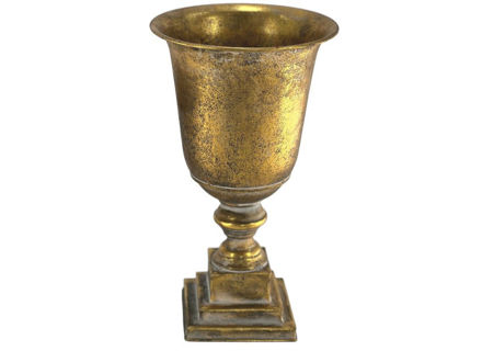 Slika Metalna posuda D19 H33 cm antik zlatna
