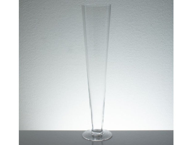 Slika Staklo vaza konus na nogu H70D11,5 cm