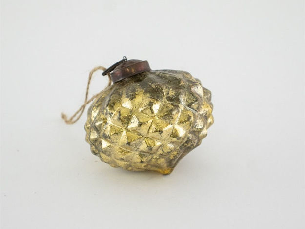 Slika Staklena kuglica dijamantna lukovica 8x7cm zlatna