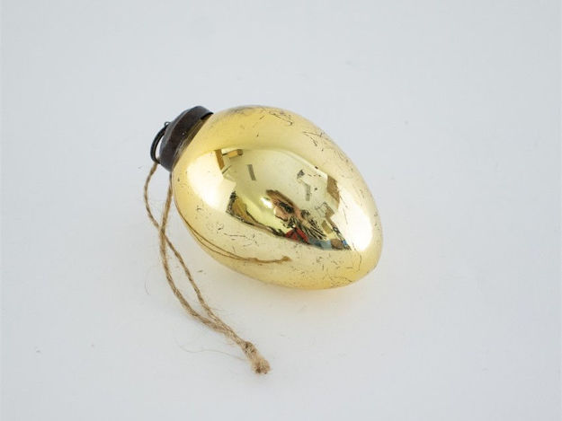 Slika Staklena kuglica jaje 6x8cm zlatna