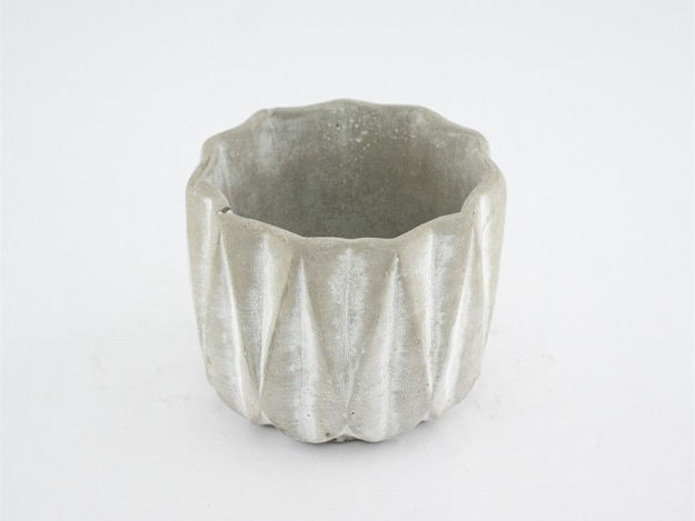Slika Cement posuda okrugla 15x15x12 cm siva