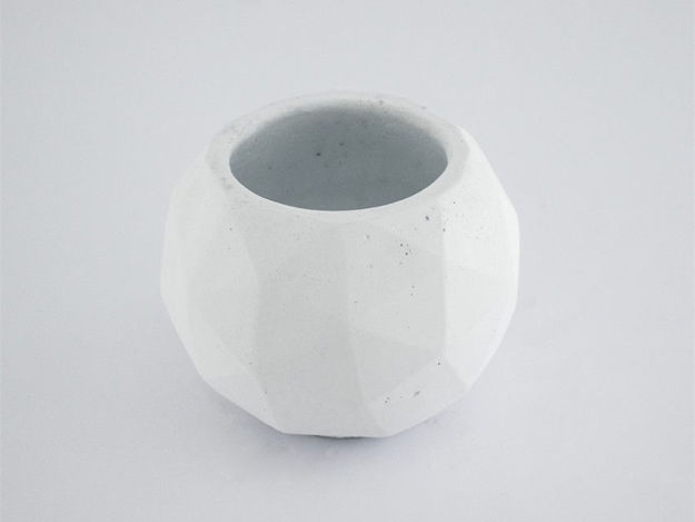 Slika Cement posuda 14x14x10,5 cm bijela