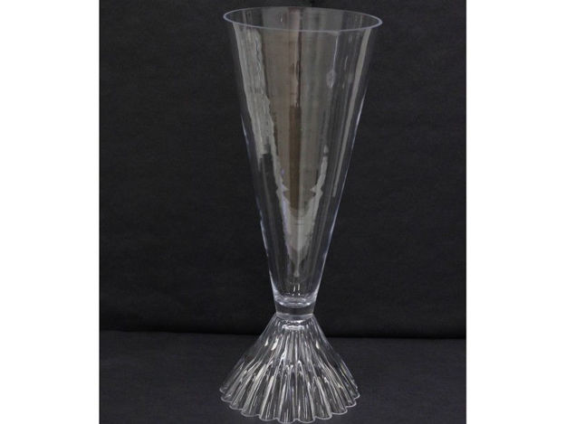 Slika Staklo vaza konus na nogu H60D23 cm šlif