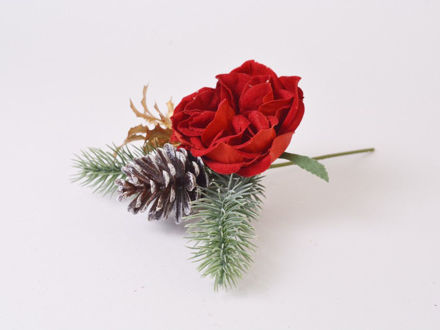 Slika Pik ruža s borovinom 20 cm/d8 cm; crvena