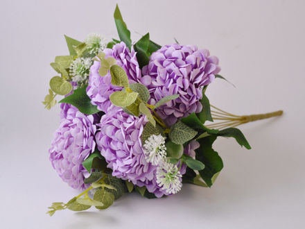 Slika Buket mix cvijeće i zelenilo 45 cm; ljubičasta