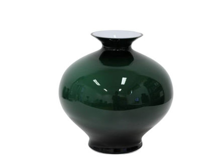 Slika Staklo vaza h30cm d30cm o12,5cm šlif opal/zelena