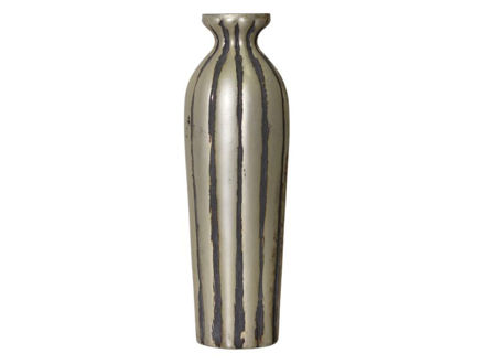Slika Staklo vaza prugasta h45,5 d15cm šampanj