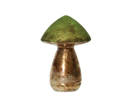 Slika Gljiva staklena h13,5 d9cm srebrna/zelena