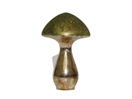 Slika Gljiva staklena h18,5 d12cm srebrna/zelena