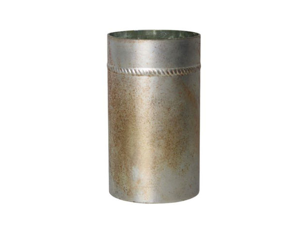 Slika Staklo vaza/svijećnjak h22 d13cm srebrna s brončanim efektom