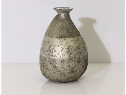 Slika Staklo vaza h23 d15cm srebrna s efektom