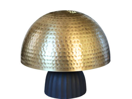 Slika Lampa metal stolna 24x24 h22cm. Zlatna/crna