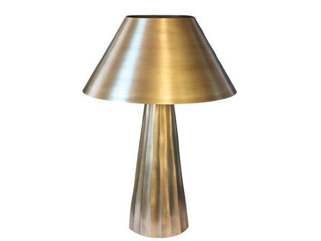 Slika Lampa metal stolna 30x30 h43cm. Zlatna