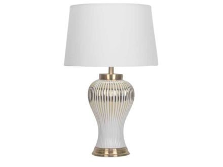 Slika Lampa bijelo zlatna 55 cm s bijelim  sjenilom