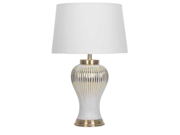 Slika Lampa bijelo zlatna 55 cm s bijelim  sjenilom